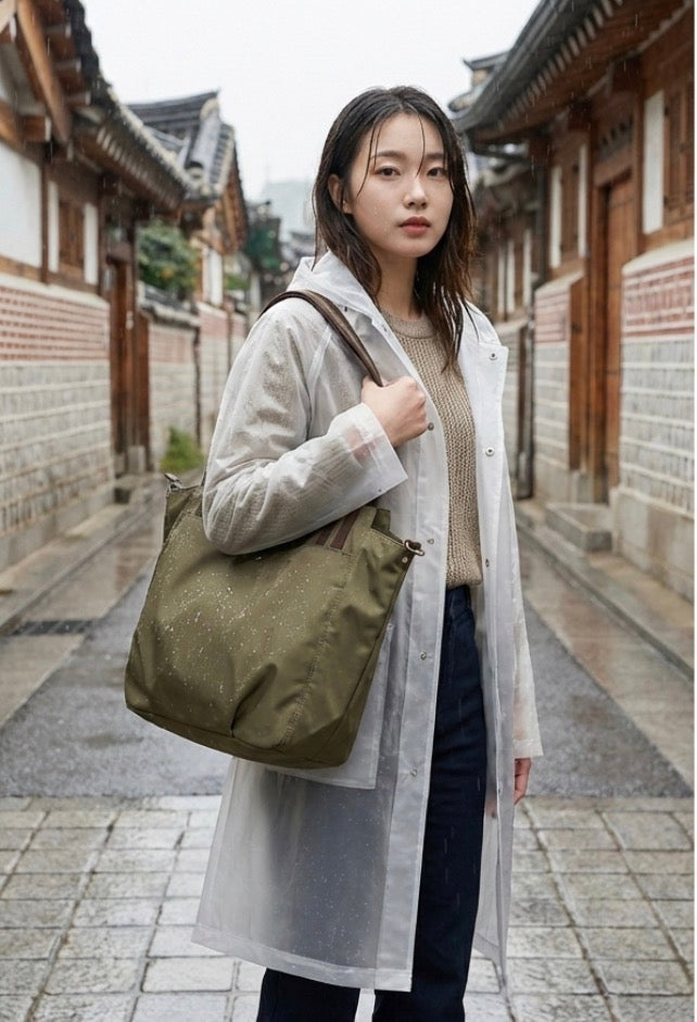Kara Kidman Everyday Khaki Nylon Crossbody Shopper