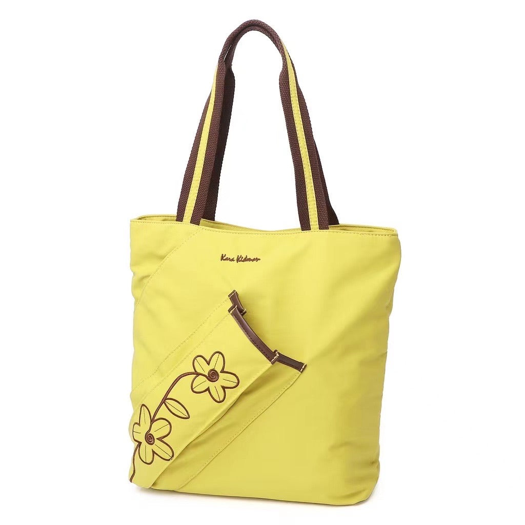 Kara Kidman Embroidered Floral Nylon Tote Bag