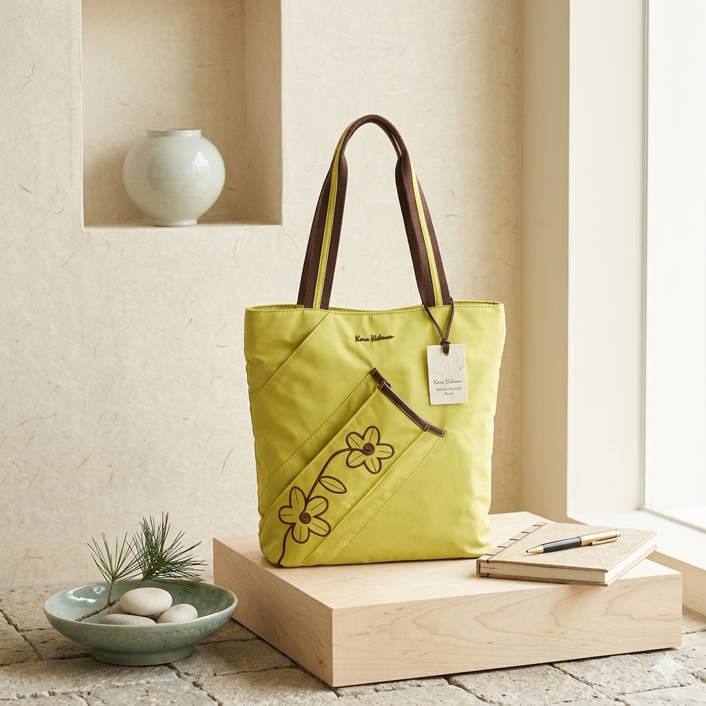 Kara Kidman Embroidered Floral Nylon Tote Bag
