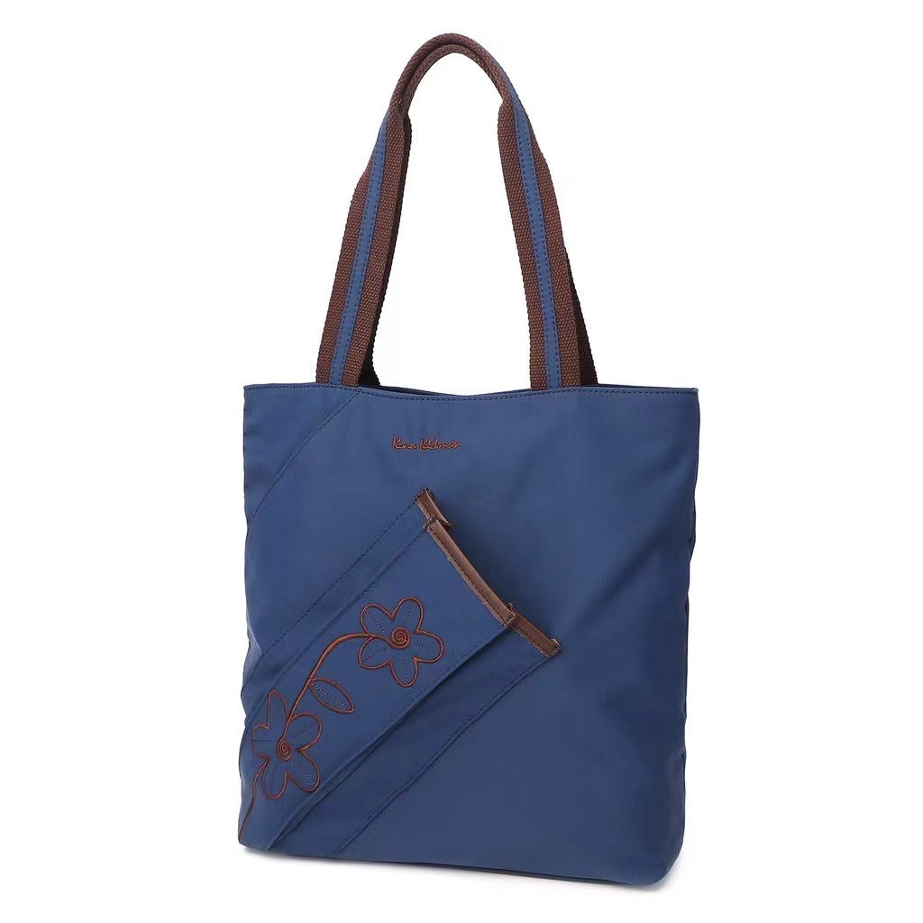 Kara Kidman Embroidered Floral Nylon Tote Bag