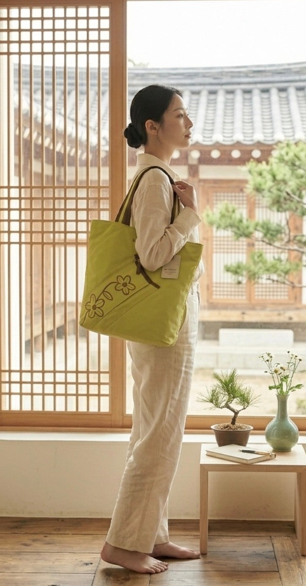 Kara Kidman Embroidered Floral Nylon Tote Bag